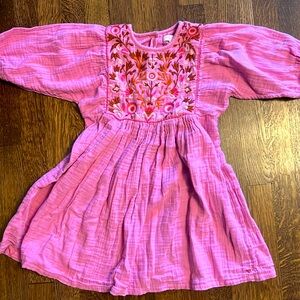 Pink chicken smocked dress